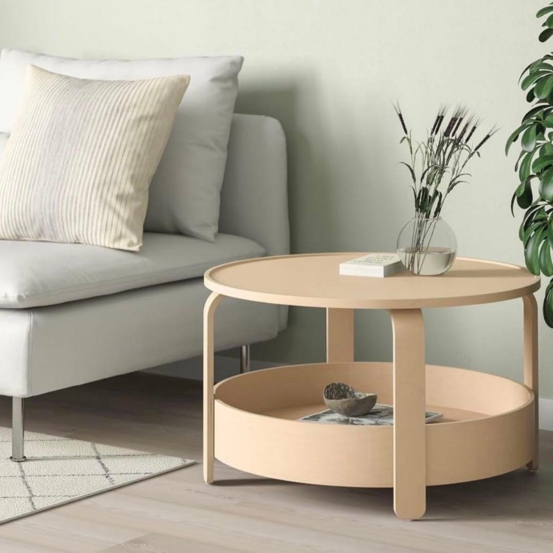 *bad様*IKEA BORGEBY ボルゲビー 丸ローテーブル 直径70 美品