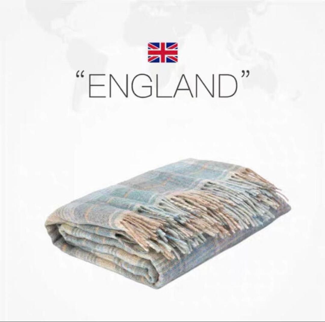 UK輸入　旧ローラアシュレイ　ウール100％毛布　ブランケット
