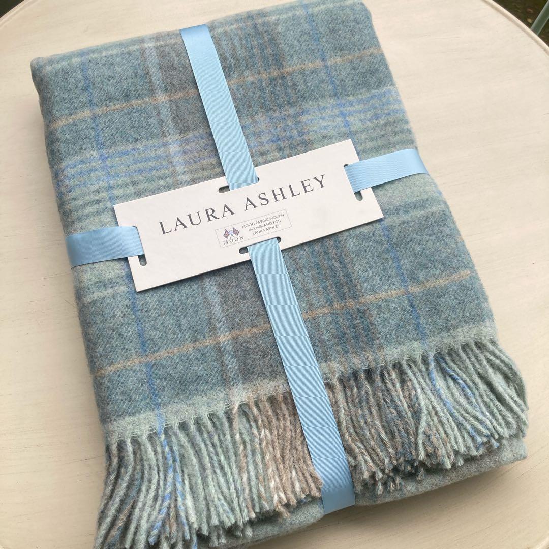 UK輸入　旧ローラアシュレイ　ウール100％毛布　ブランケット