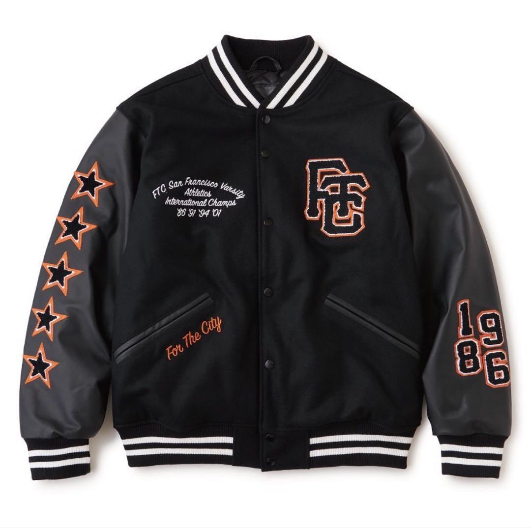 ftc SF VARCITY JACKET サンフランシスコ　スタジャンM 黒