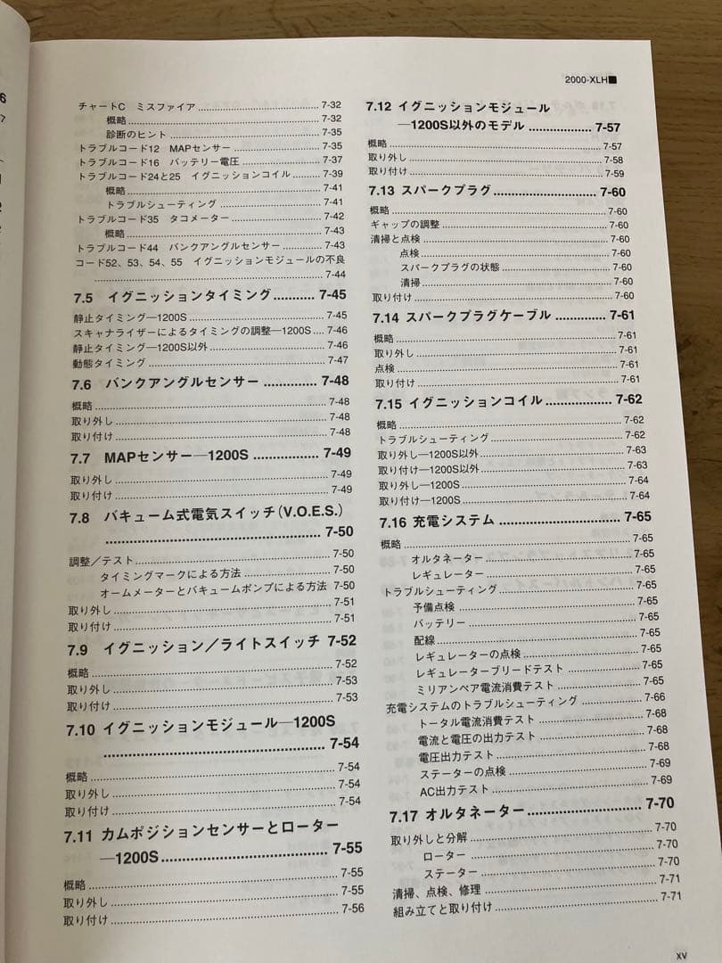 ハーレー　2000年 XLH スポーツスター　 サービスマニュアル 日本語版