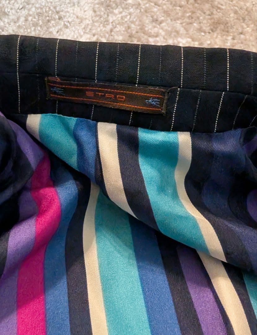 【良品】エトロ ストライプスーツ 44