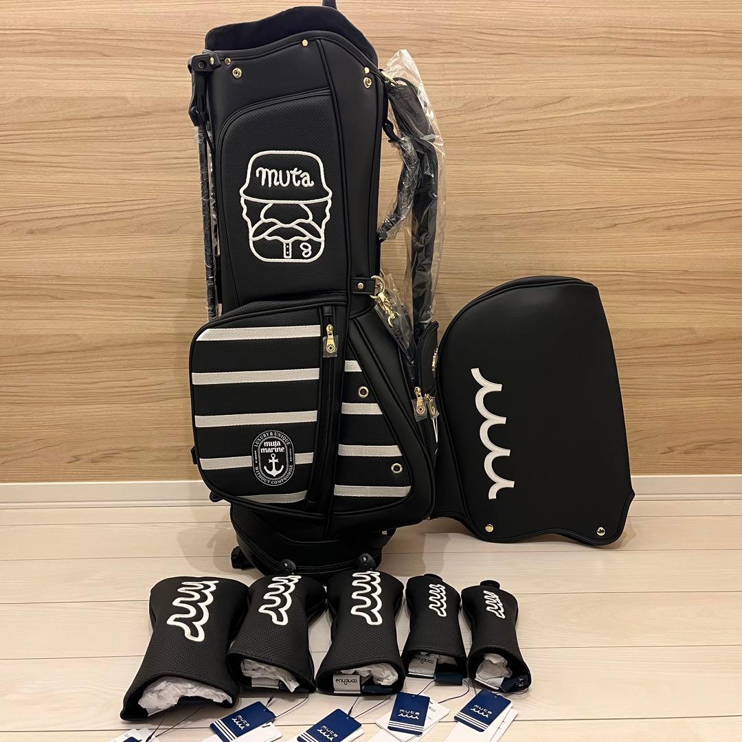 新品★219,450円 キャディバッグ＆ヘッドカバー5個セット ムータマリン 黒