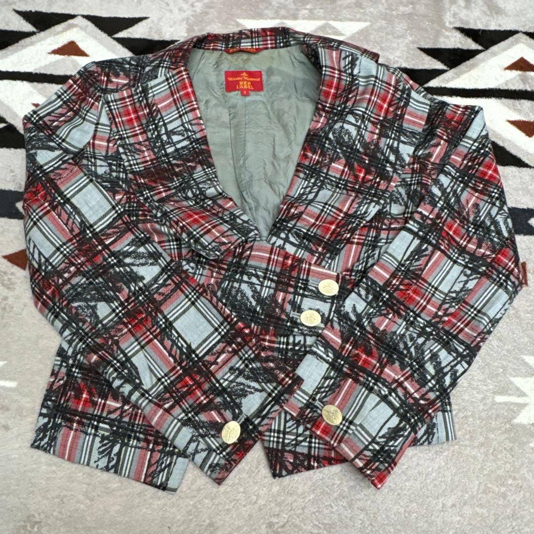 R*u様 ヴィヴィアンウエストウッド セットアップジャケット　チェックレッドオー