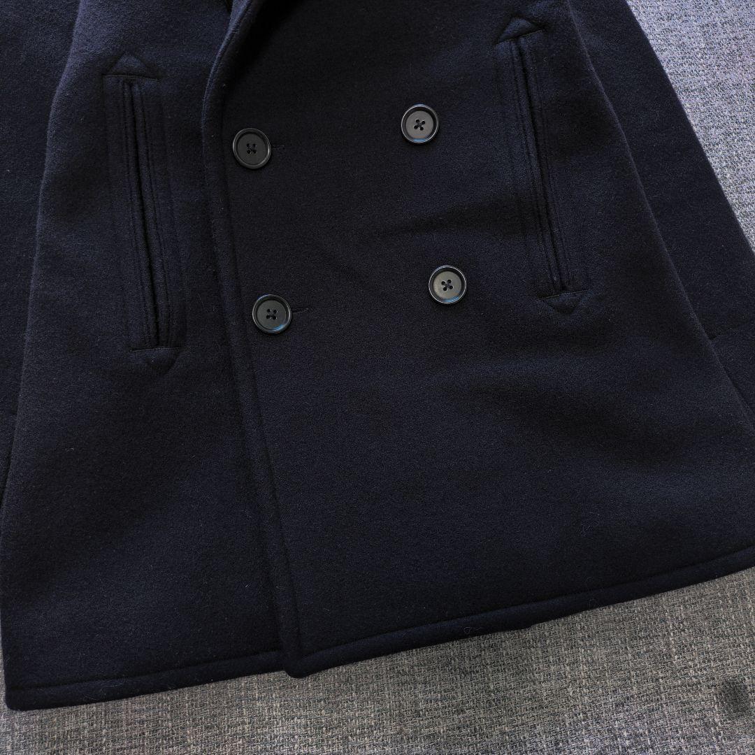 ヤエカ　ライクウェア　リラックスフィット　メルトンウール　ピーコート　ネイビー