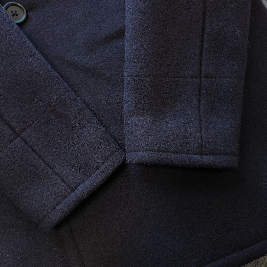 ヤエカ　ライクウェア　リラックスフィット　メルトンウール　ピーコート　ネイビー
