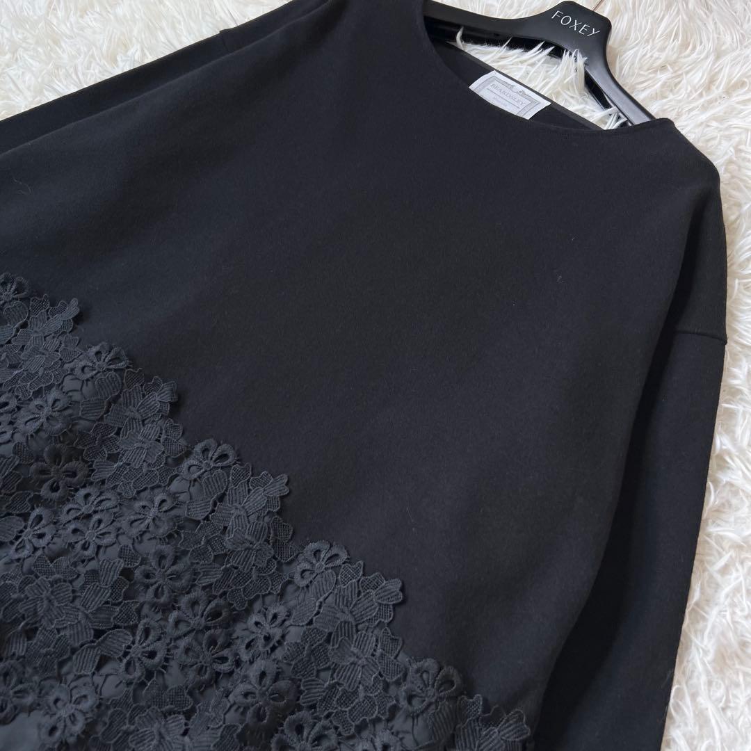 BEARDSLEY ビアズリー 裾レース カットソー ブラック