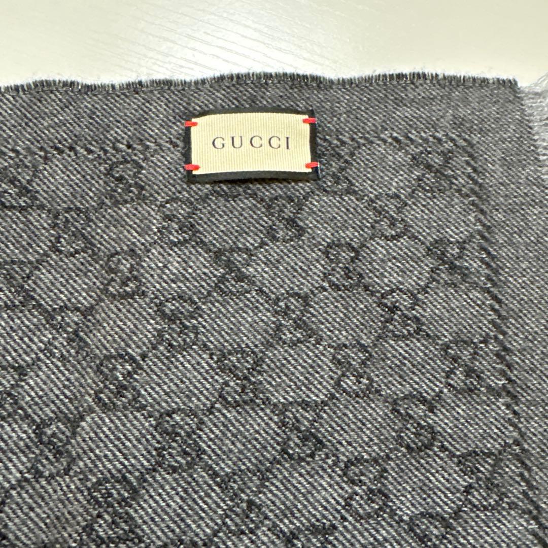 GUCCI グレー GGパターン マフラー