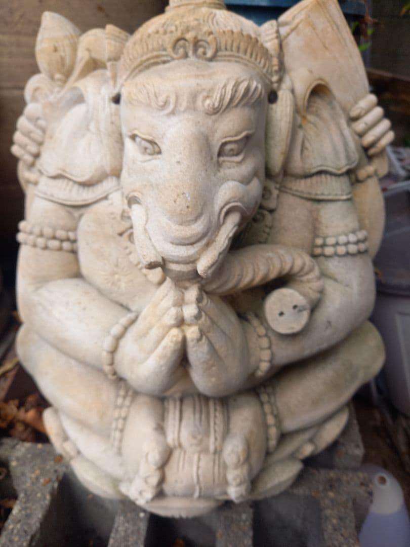 ガネーシャ像 石製 約45cm