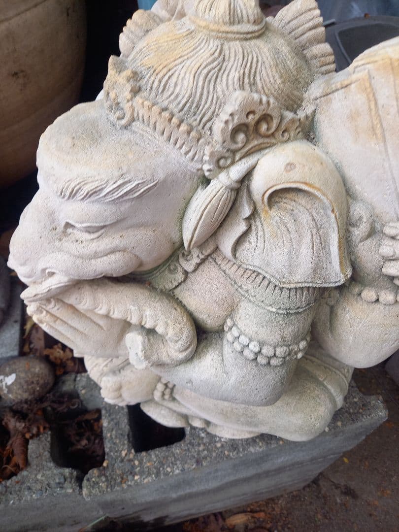 ガネーシャ像 石製 約45cm