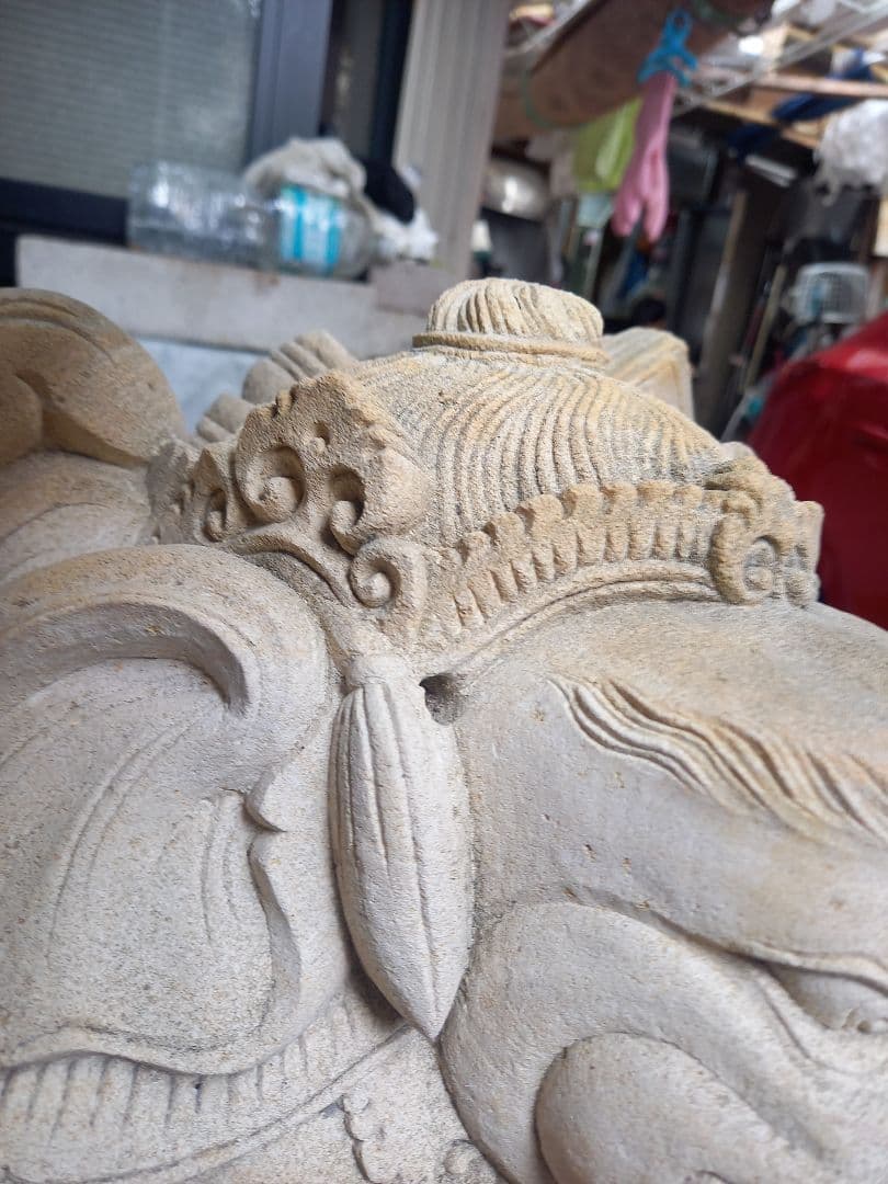 ガネーシャ像 石製 約45cm