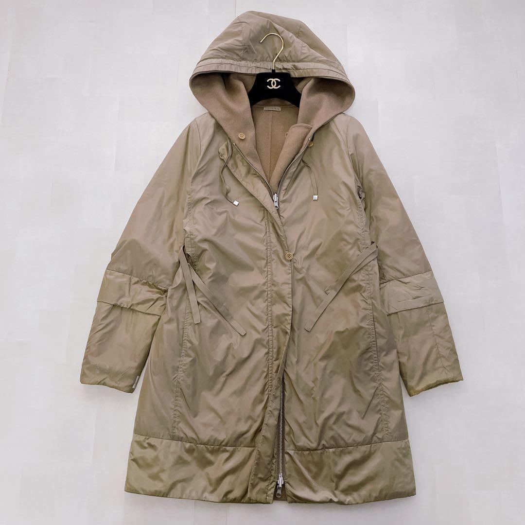 MaxMara✨クチートアマーノ リバーシブルフーデットコート ロゴ 付け袖 M