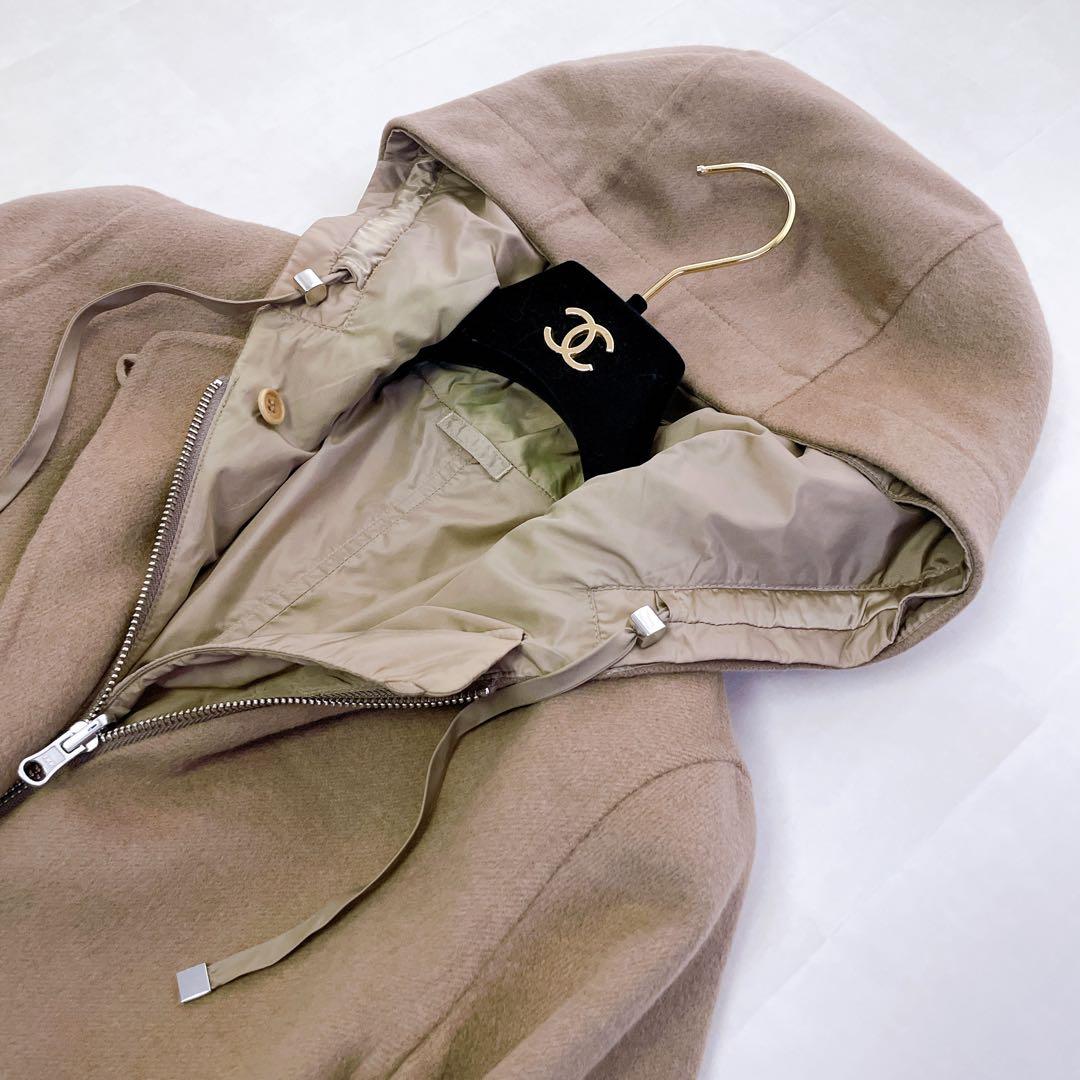 MaxMara✨クチートアマーノ リバーシブルフーデットコート ロゴ 付け袖 M