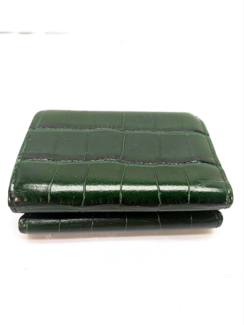 美品 バレンシアガ クロコ 三つ折り財布 コンパクトウォレット ミニ財布