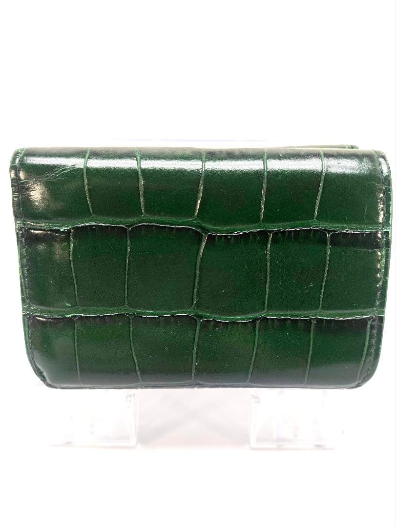 美品 バレンシアガ クロコ 三つ折り財布 コンパクトウォレット ミニ財布