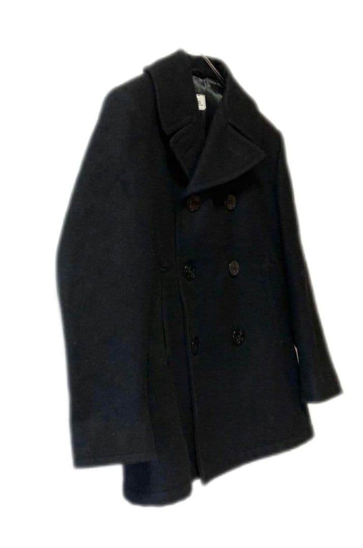 90s US NAVY ブラック ダブルブレスト 6ボタン ピーコート