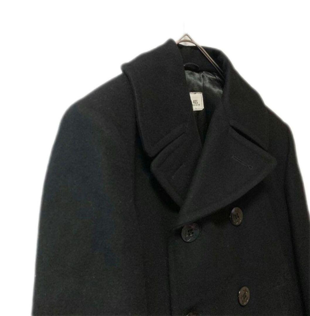 90s US NAVY ブラック ダブルブレスト 6ボタン ピーコート
