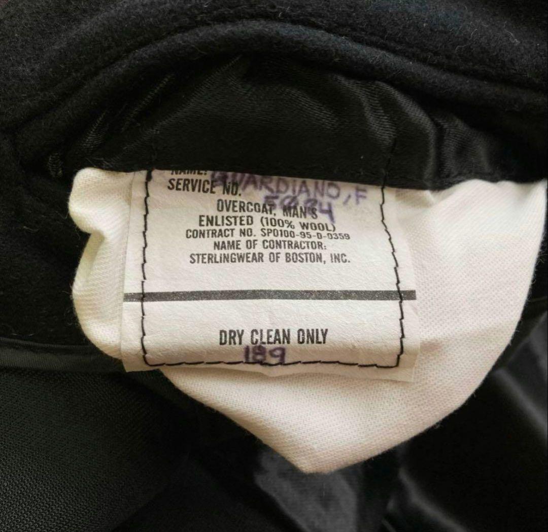 90s US NAVY ブラック ダブルブレスト 6ボタン ピーコート