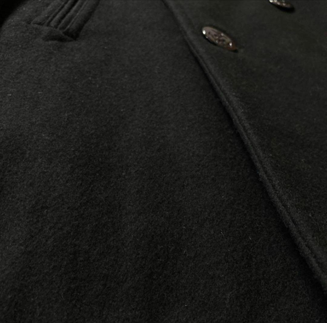 90s US NAVY ブラック ダブルブレスト 6ボタン ピーコート