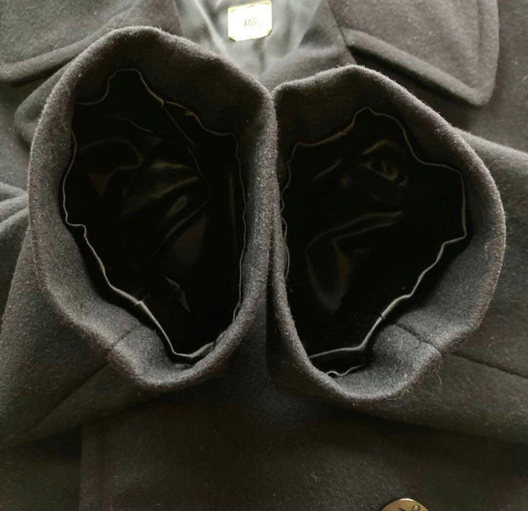 90s US NAVY ブラック ダブルブレスト 6ボタン ピーコート