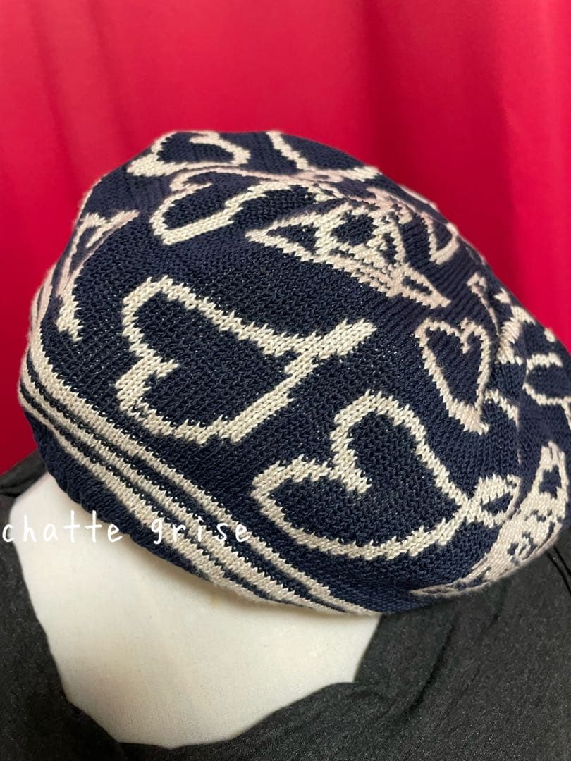 たいよう様本日限定未使用ヴィヴィアンオーブハート綿ニットベレーネイビー二階堂林檎