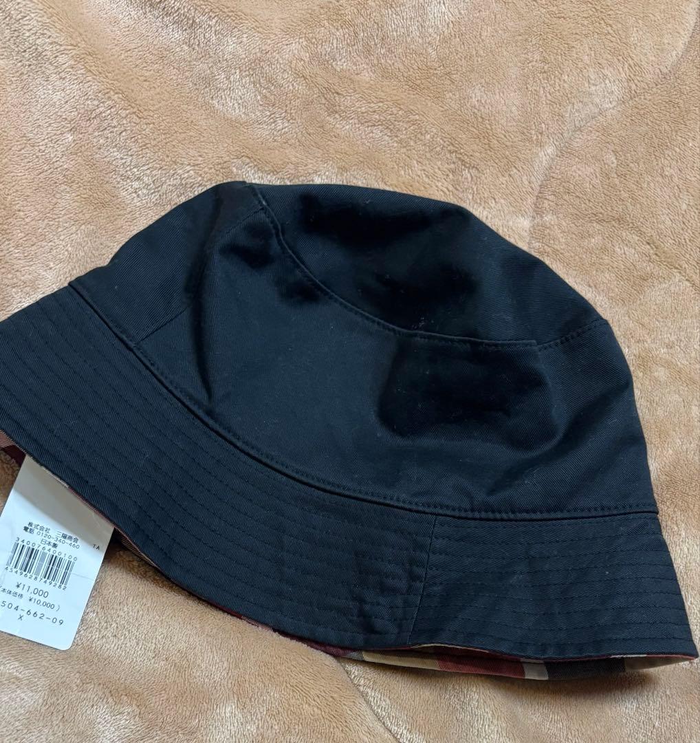 新品　未使用　ブルーレーベルクレストブリッジ　バケットハット　レッド　チェック