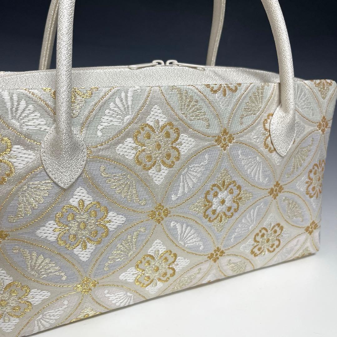 新品未使用品　京都 西陣織正絹帯地使用　利休バッグお茶席　25036