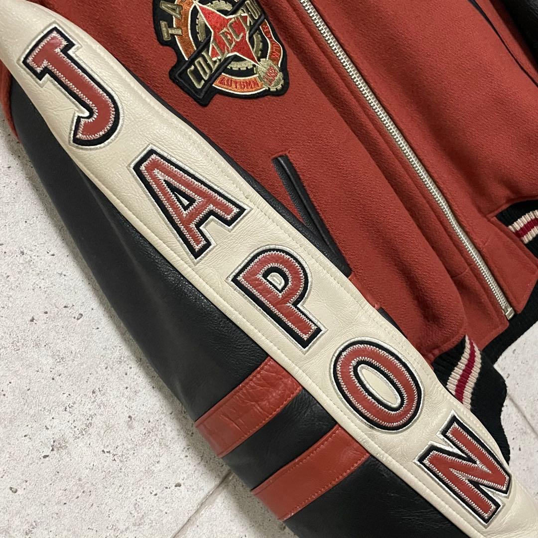 【ヴィンテージ古着】90s タケオキクチ レザー ウール スタジャン フルデコ