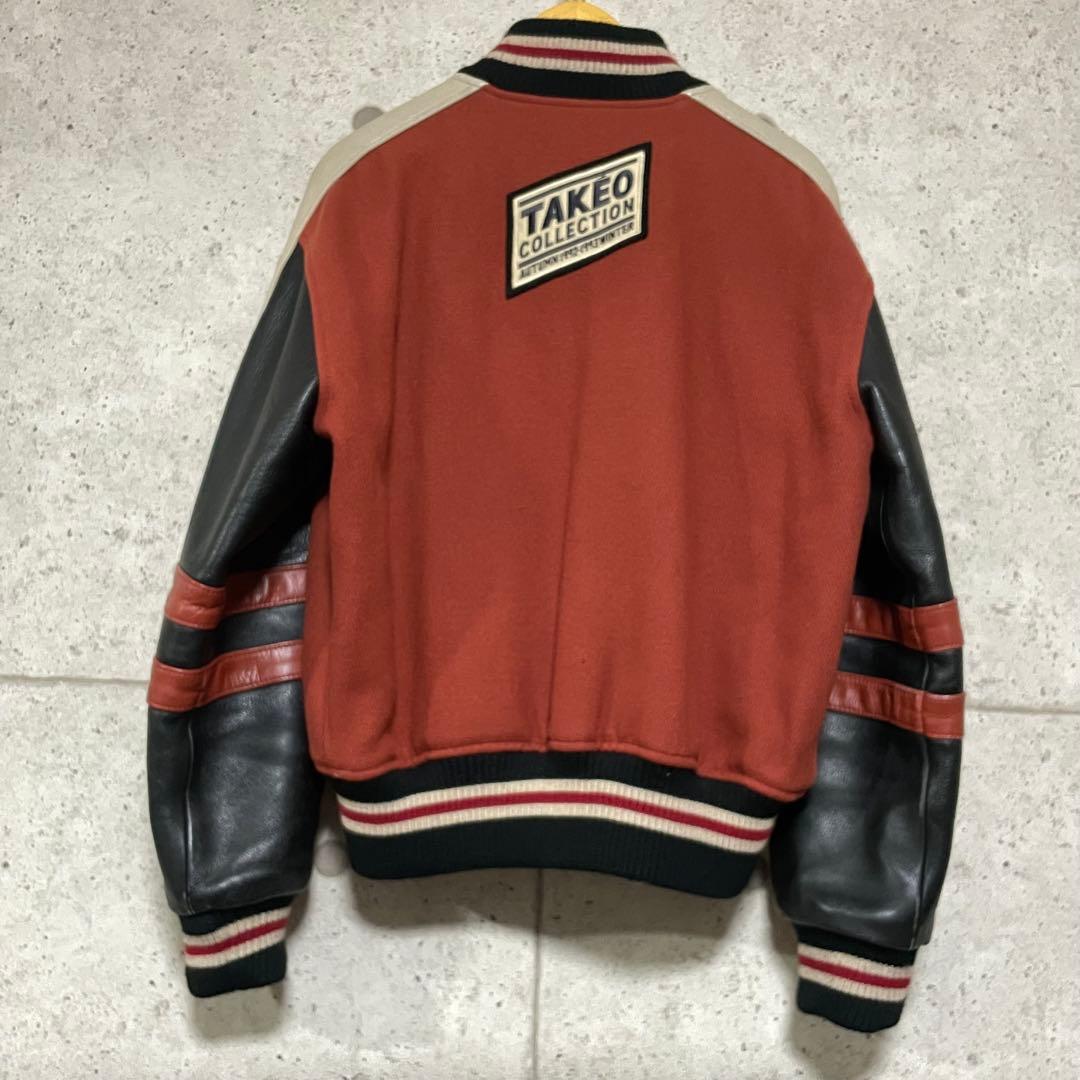 【ヴィンテージ古着】90s タケオキクチ レザー ウール スタジャン フルデコ