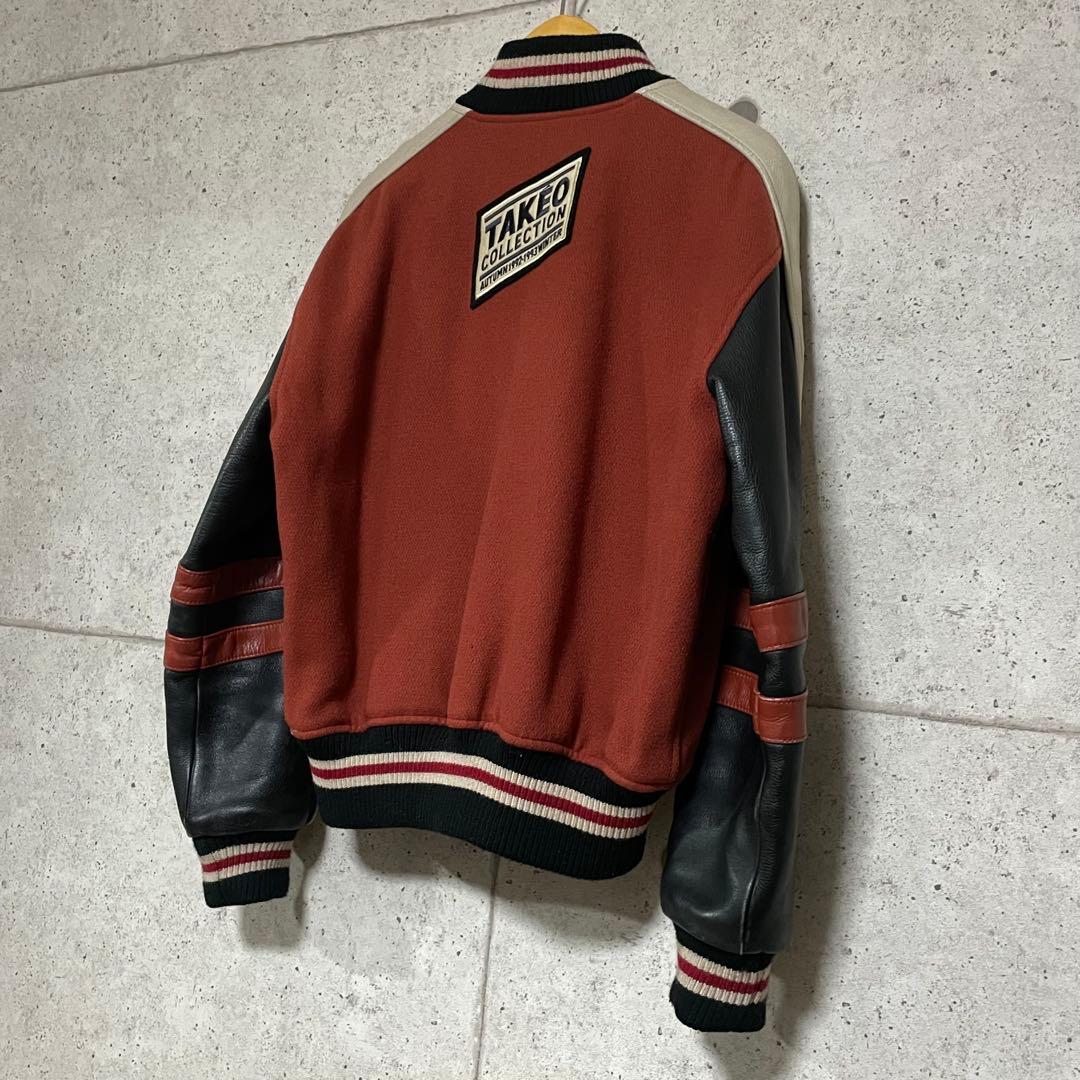 【ヴィンテージ古着】90s タケオキクチ レザー ウール スタジャン フルデコ