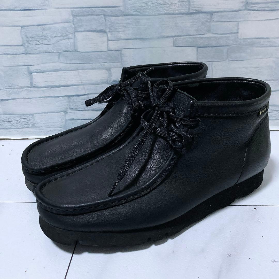 美品 クラークス ワラビーブーツ 26.5 ゴアテックス 本革 ビブラム 黒