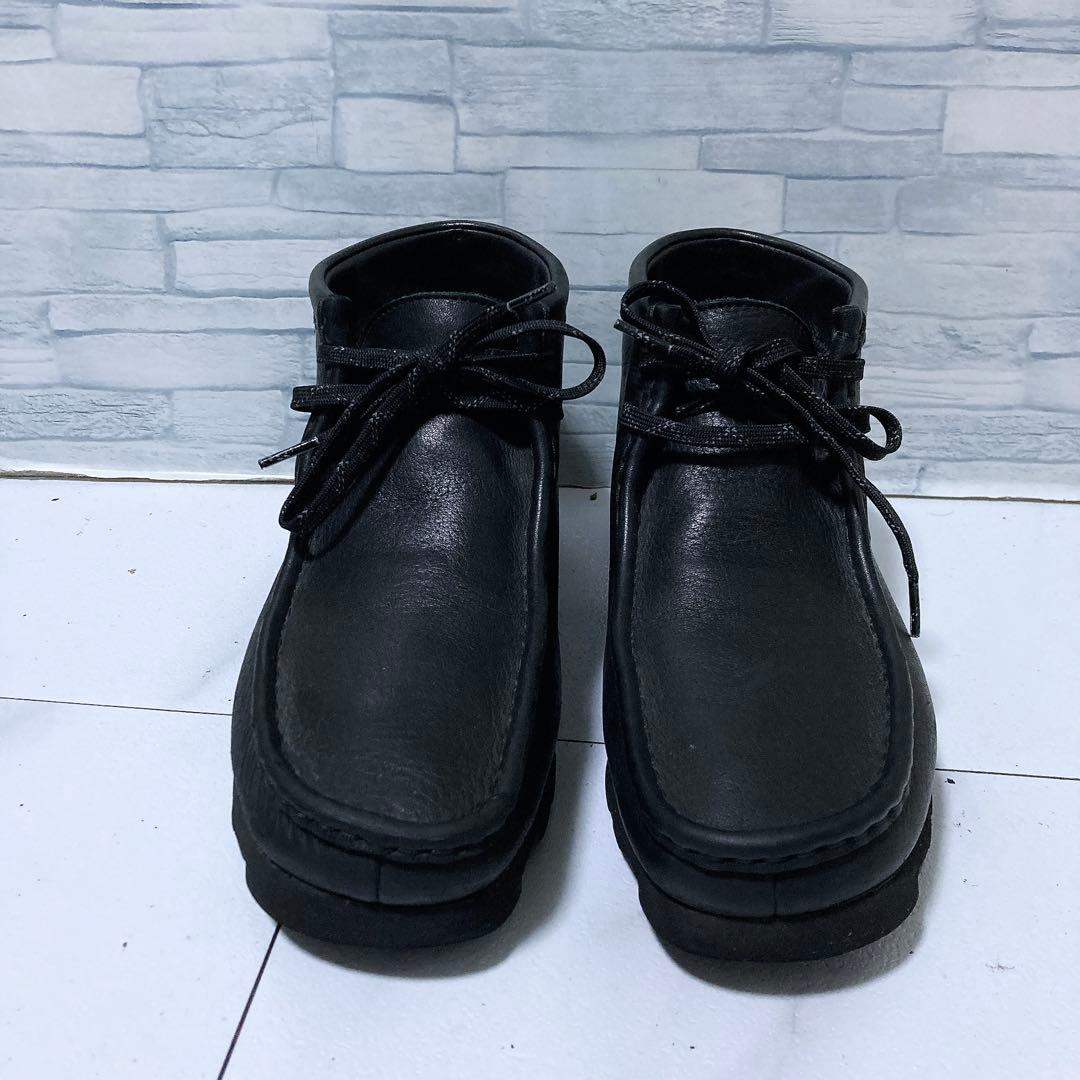 美品 クラークス ワラビーブーツ 26.5 ゴアテックス 本革 ビブラム 黒