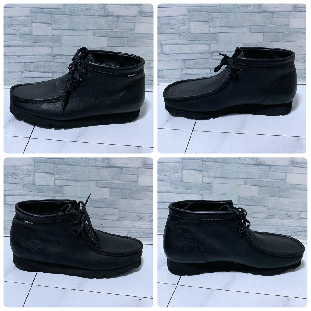 美品 クラークス ワラビーブーツ 26.5 ゴアテックス 本革 ビブラム 黒