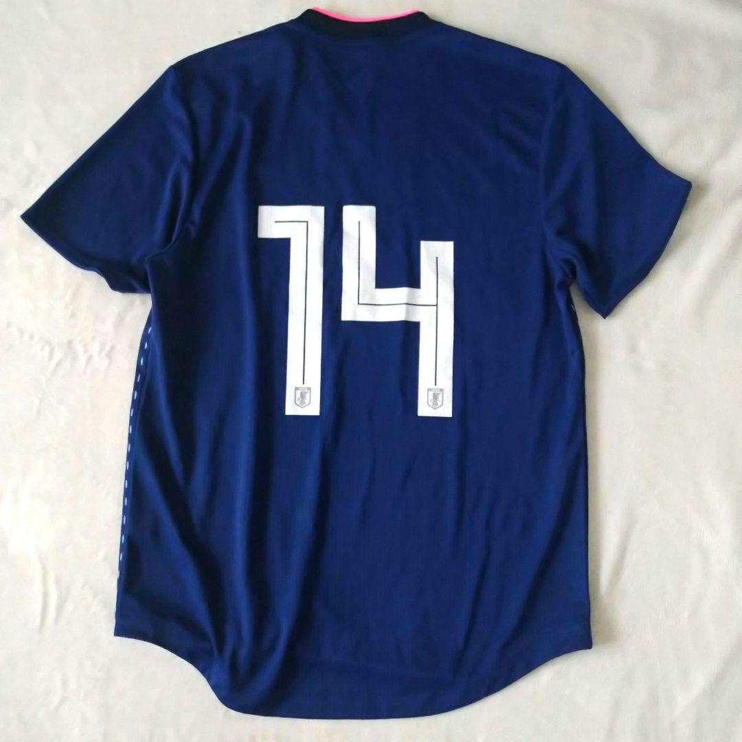 adidas なでしこジャパン 日本代表 サッカーシャツ 14 紺 M