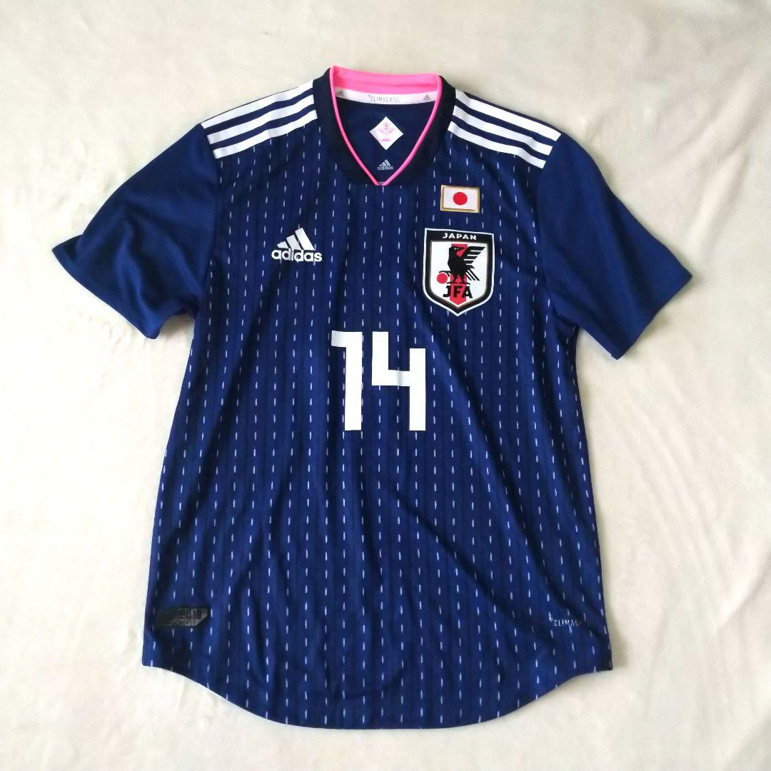 adidas なでしこジャパン 日本代表 サッカーシャツ 14 紺 M
