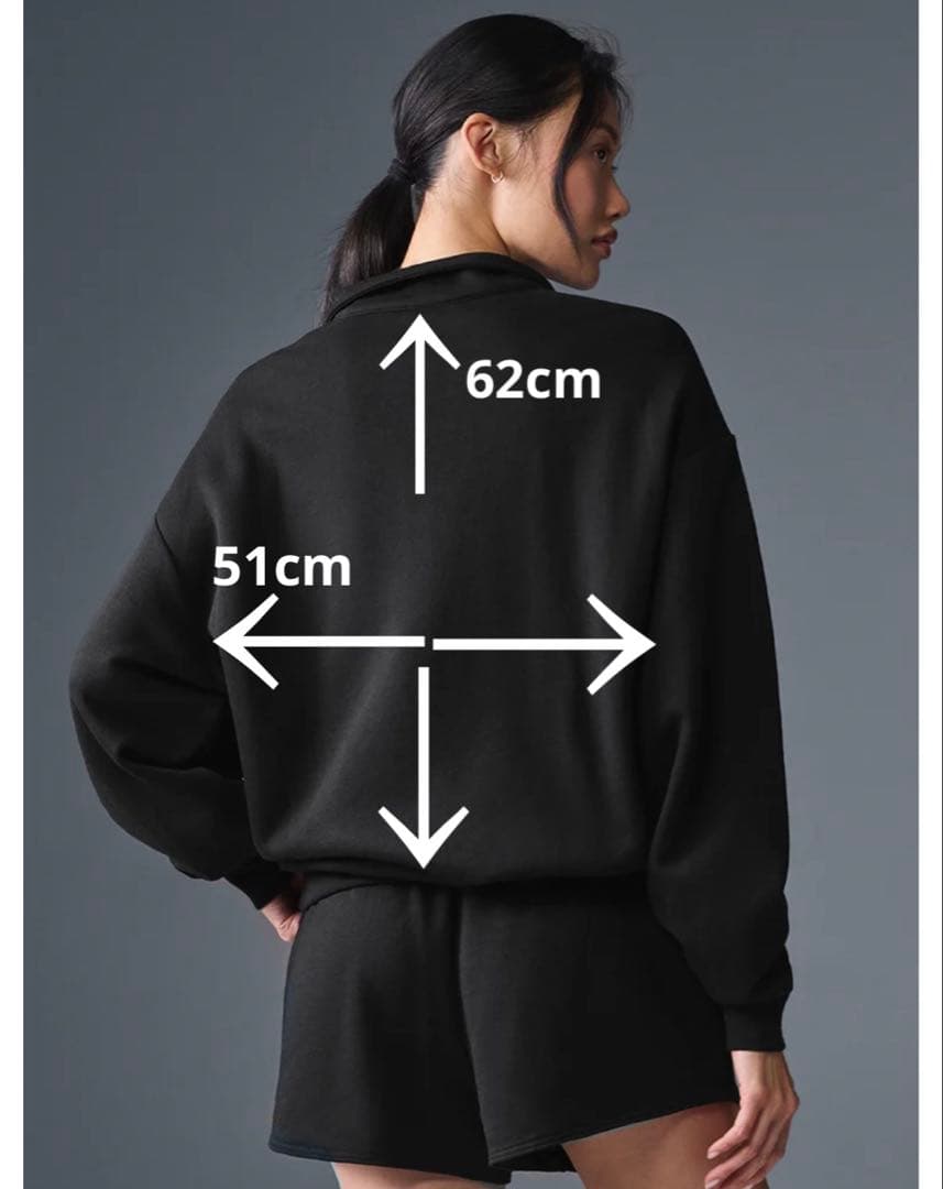 Alo Accolade 1/4 Zip ジッパー　スウェット　黒