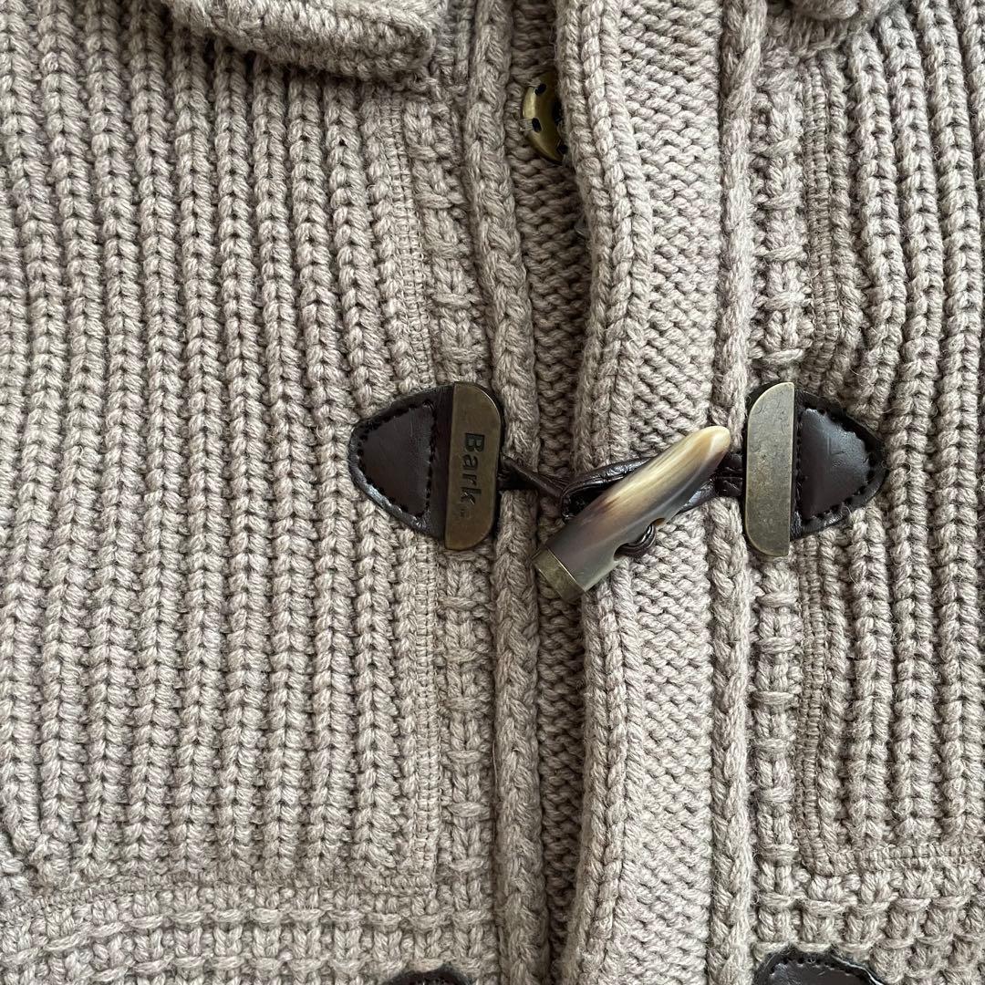 ニットダッフルコート フード付　ストームストラップ付　グレー　bark 希少