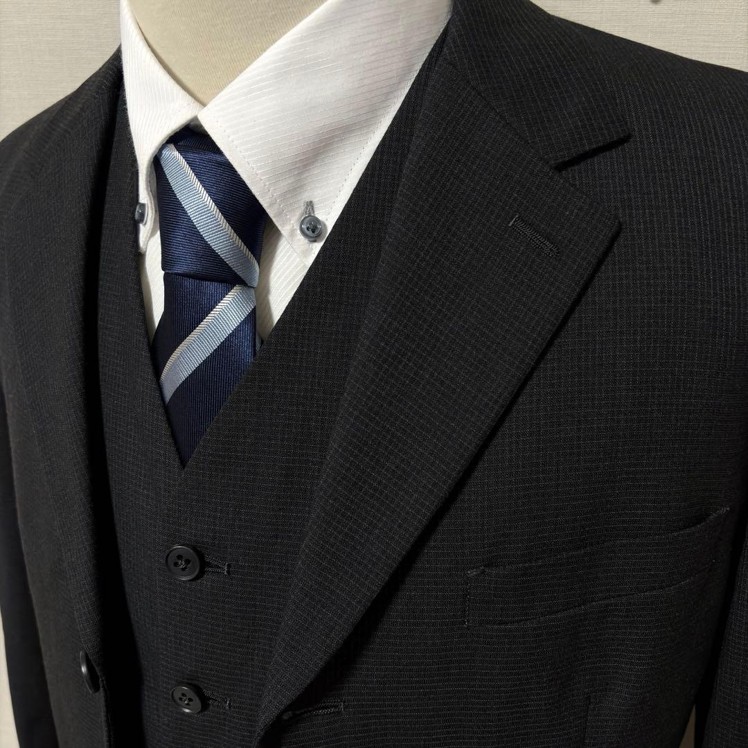 abx セットアップ スーツ スリーピース チェック グレー 上下 XL 大きい