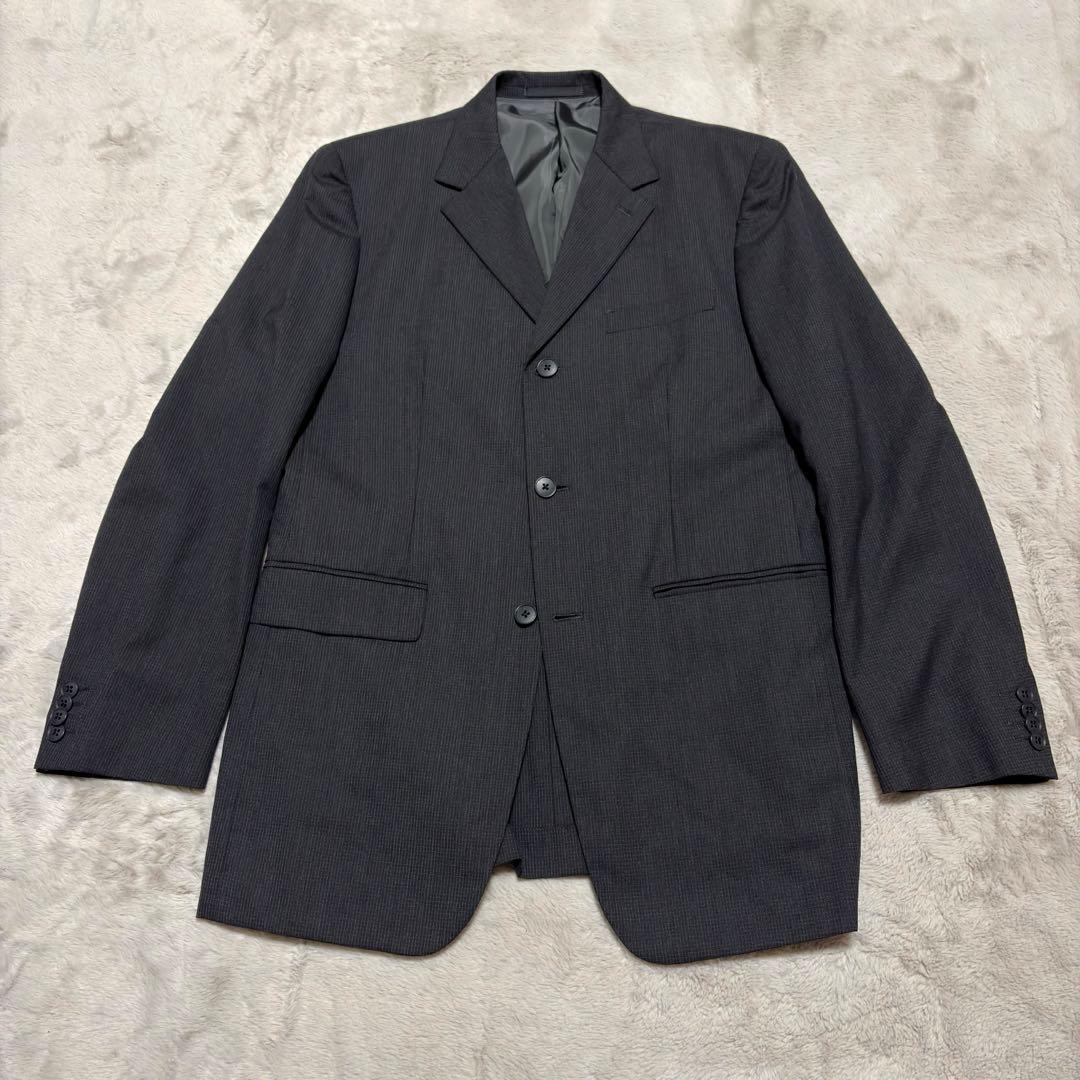 abx セットアップ スーツ スリーピース チェック グレー 上下 XL 大きい