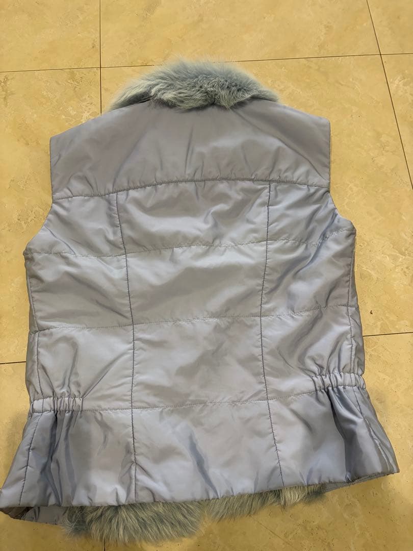 ERMANNO SCERVINOフェイクファー襟&ソフトスウェード&ナイロンジレ