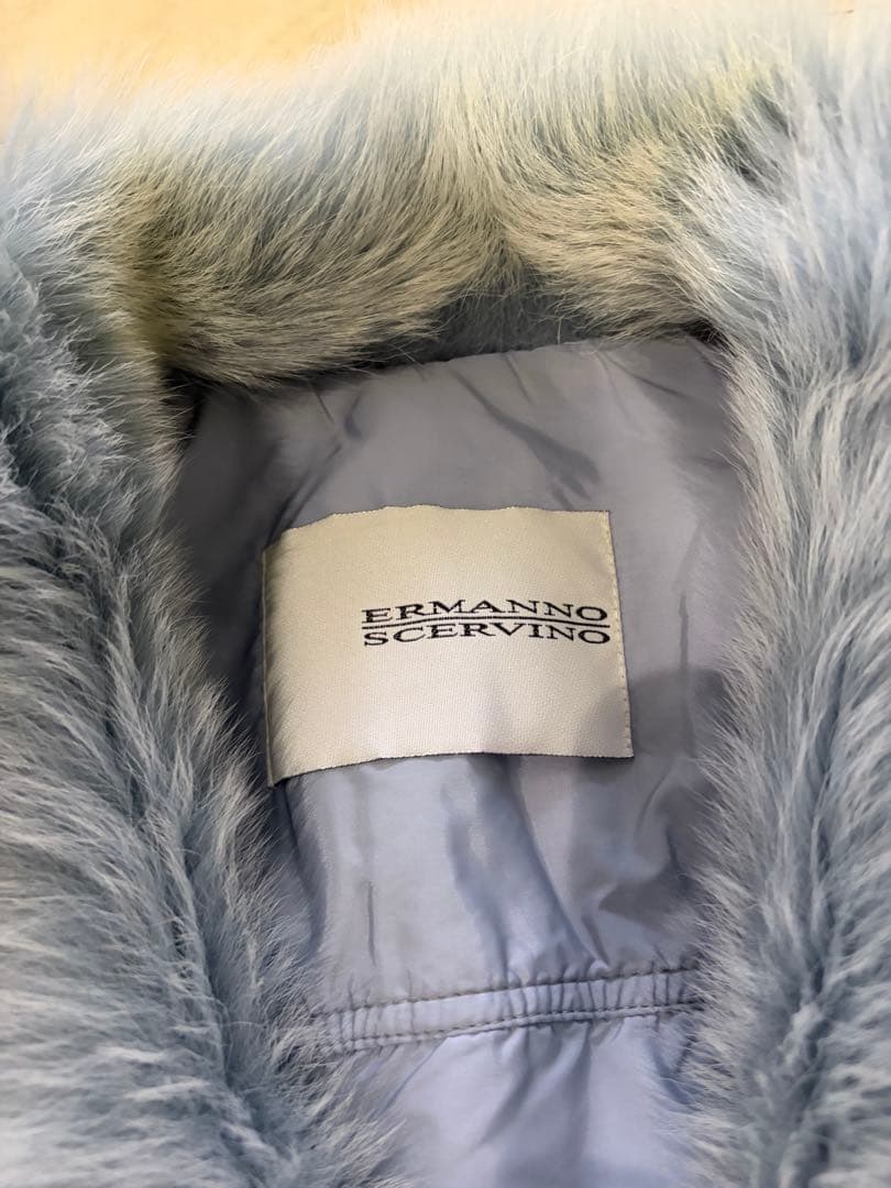 ERMANNO SCERVINOフェイクファー襟&ソフトスウェード&ナイロンジレ