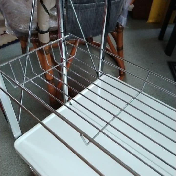 ホワイト キッチンワゴン キャスター付き ホールディングトローリー　ダルトン風