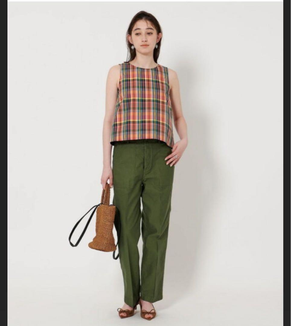 ユナイテッドアローズ　チェック柄　フレアノースリーブ