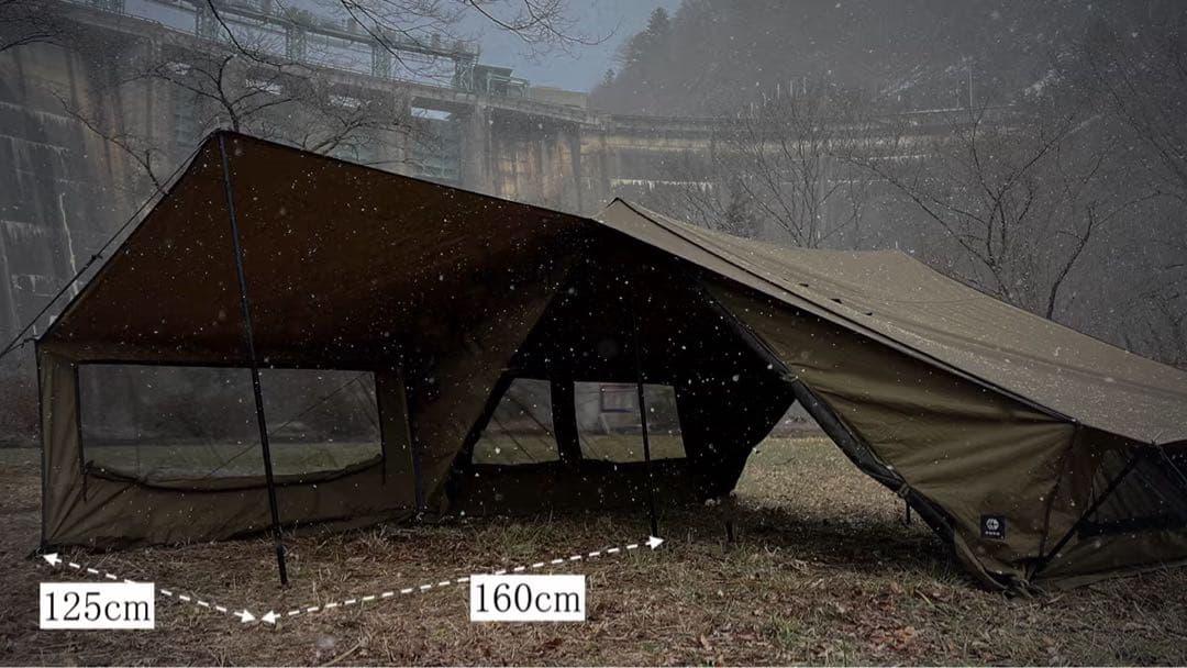 ZUKKアーミーテント TC 軍幕 オランダ軍 薪ストーブ 煙突穴　ブラック