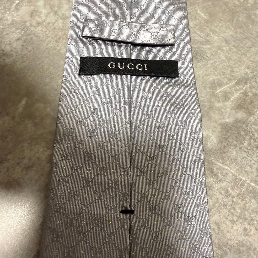 【✨極美品✨】GUCCI グッチ ネクタイ インターロッキング シルバー 結婚式