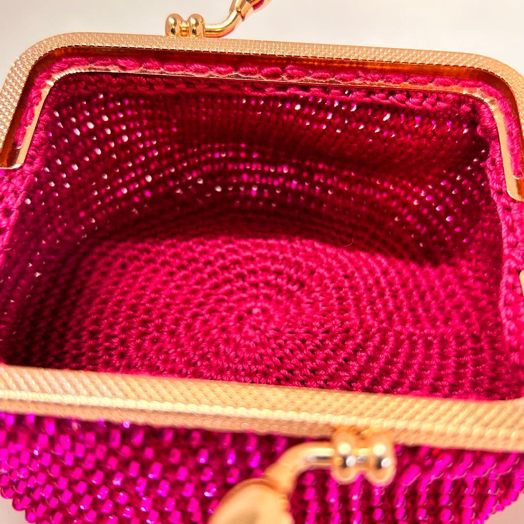 ビーズがま口ハンドメイド、魅惑のピンク4点セット