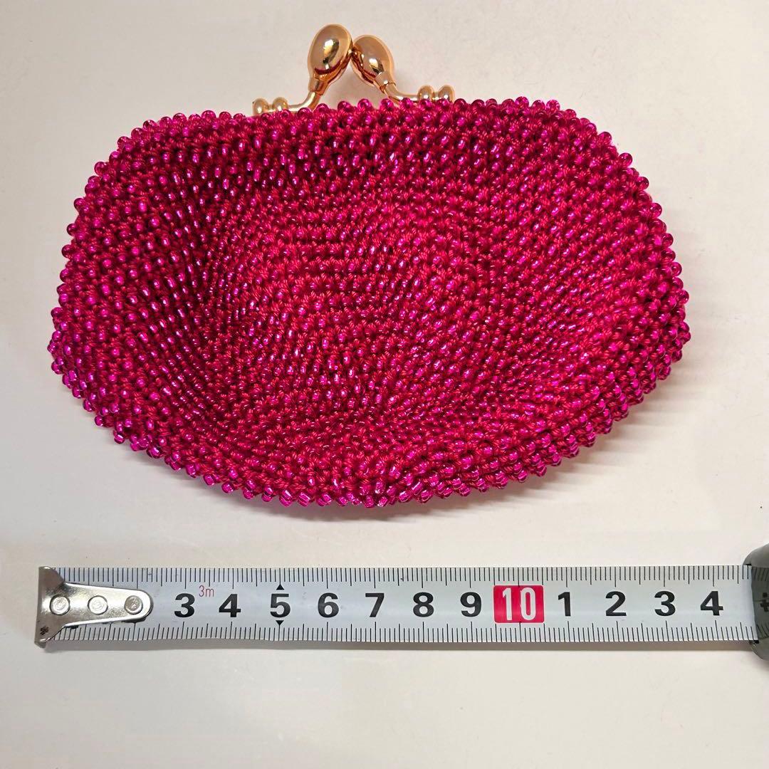 ビーズがま口ハンドメイド、魅惑のピンク4点セット