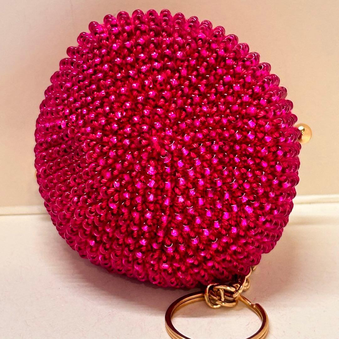 ビーズがま口ハンドメイド、魅惑のピンク4点セット