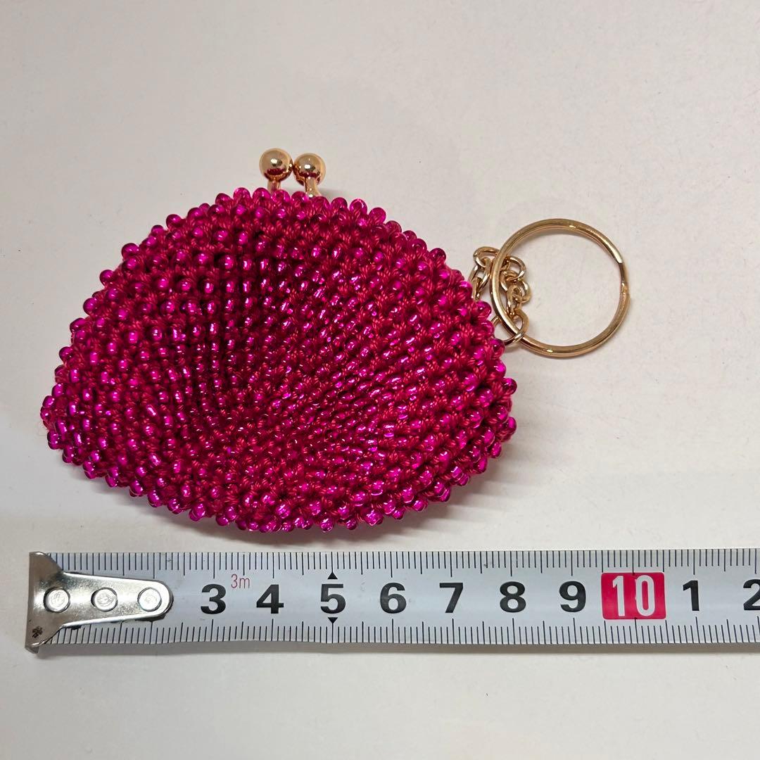 ビーズがま口ハンドメイド、魅惑のピンク4点セット