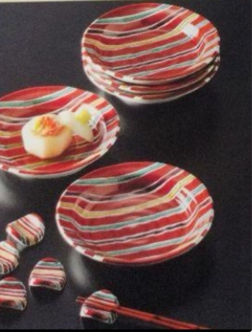 色絵間道文深盛皿揃　五客揃い 魯山人写し　没後50周年記念特別企画限定品　九谷焼